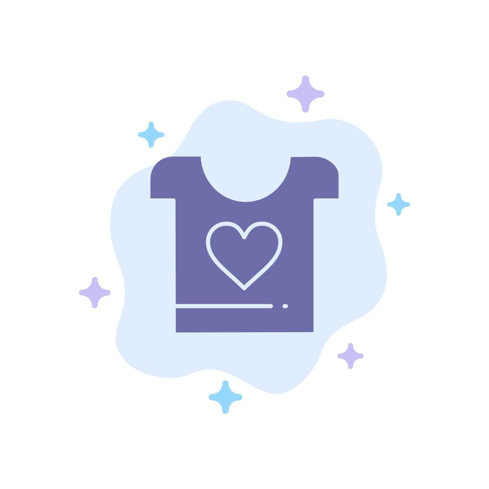 Clothes Love Heart Wedding Blue Icon on Abstract Cloud Background vector