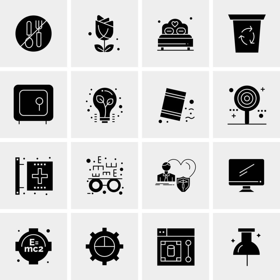 16 iconos universales de negocios vector ilustración de icono creativo para usar en proyectos relacionados con la web y dispositivos móviles