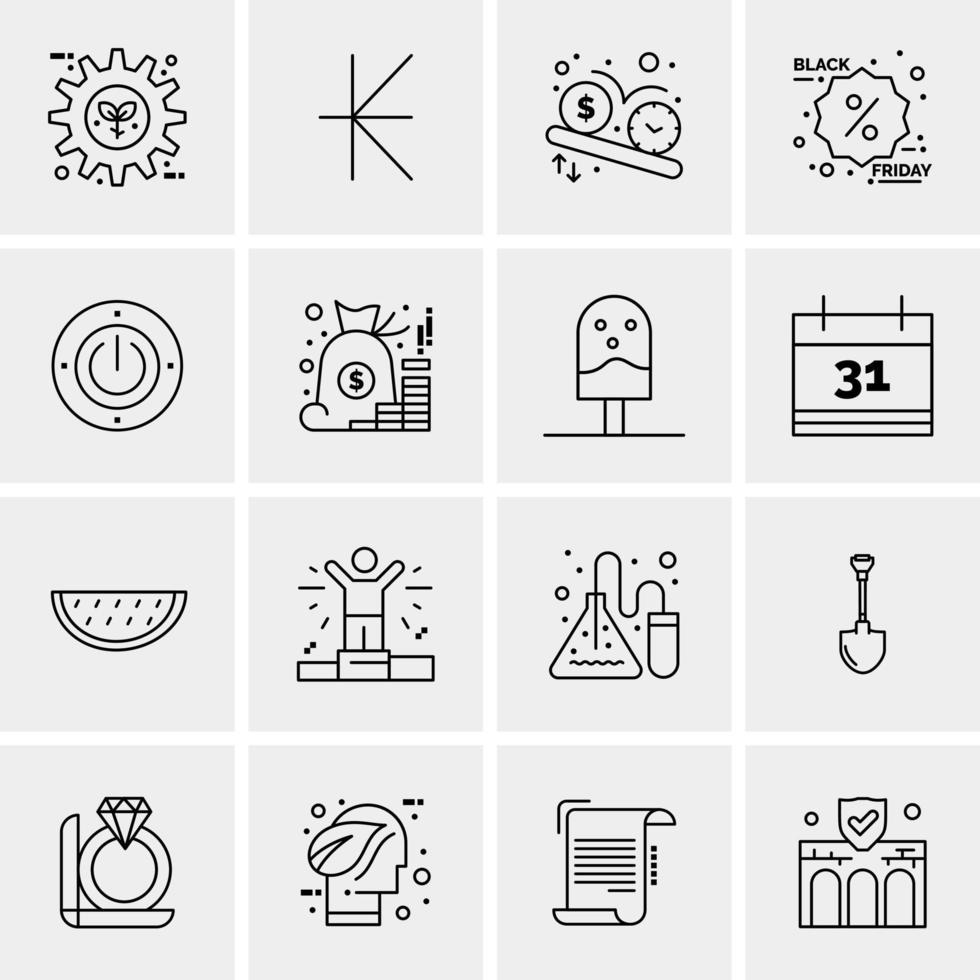 16 iconos universales de negocios vector ilustración de icono creativo para usar en proyectos relacionados con la web y dispositivos móviles