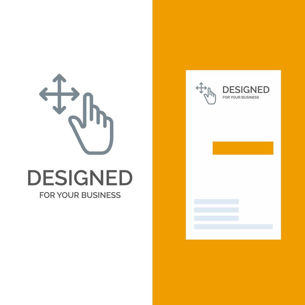 Finger Gesture Hold Grey Logo Design and Business Card Template vector