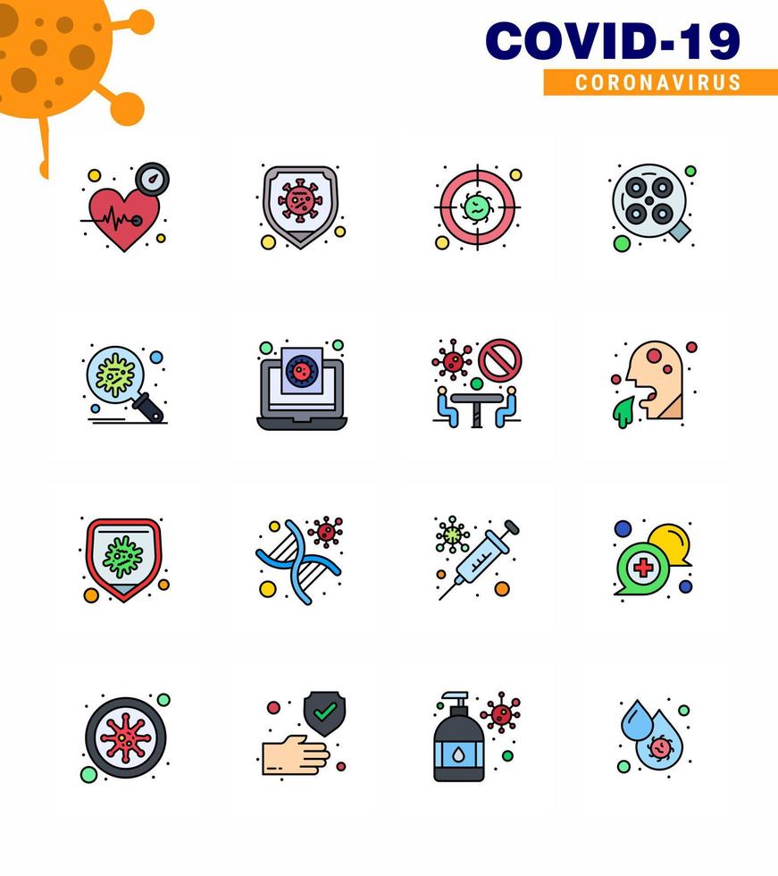 Simple Set of Covid19 Protection Blue 25 icon pack icon included bacteria surgery virus operation virus viral coronavirus 2019nov disease Vector Design Elements