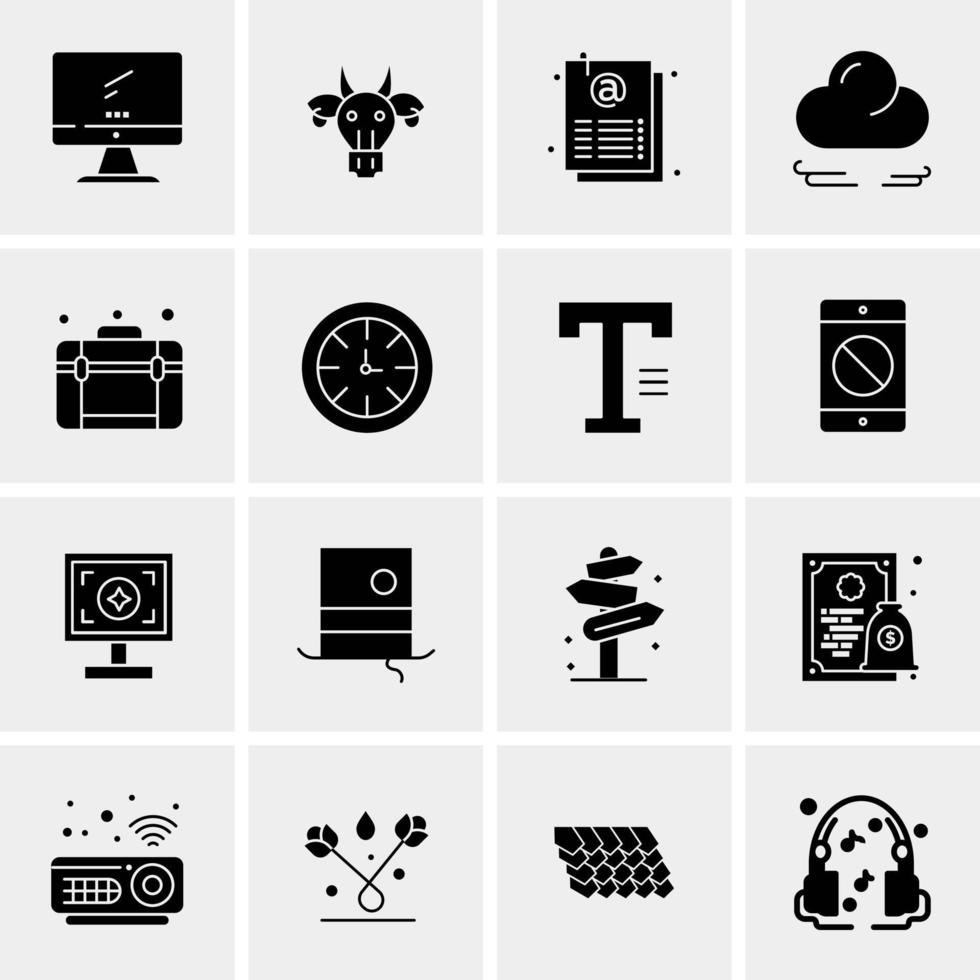 16 iconos universales de negocios vector ilustración de icono creativo para usar en proyectos relacionados con la web y dispositivos móviles