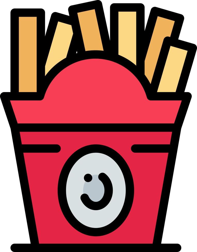 Fries Fast food Food Usa Business Logo Template Flat Color vector