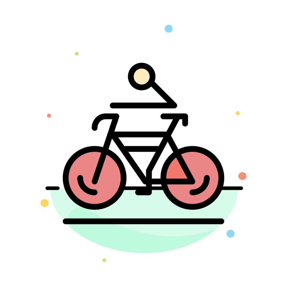 Activity Bicycle Bike Biking Cycling Abstract Flat Color Icon Template vector