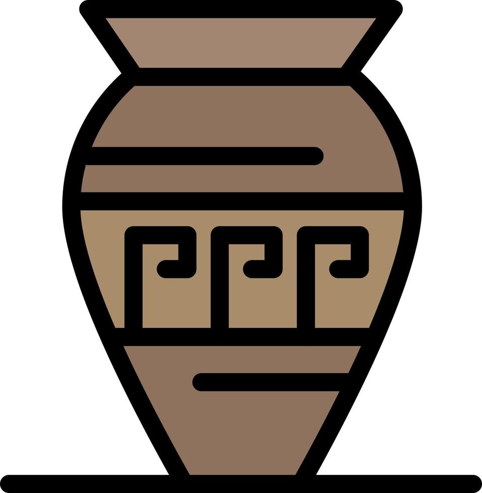 Amphora Ancient Jar Emojis Jar Greece Business Logo Template Flat Color vector