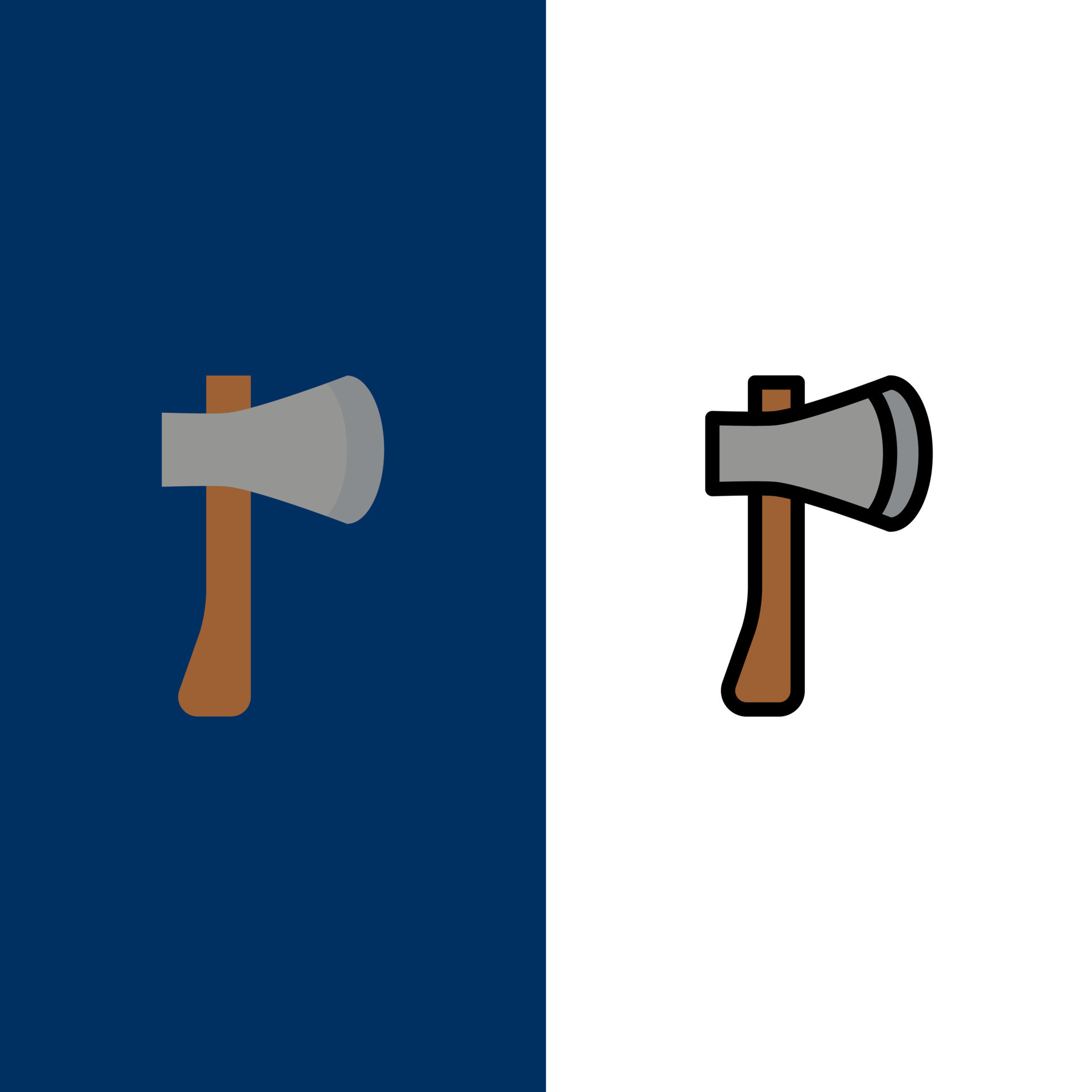 Ax Ax Tool Axe Axe Tool Building Construction Icons Flat and Line