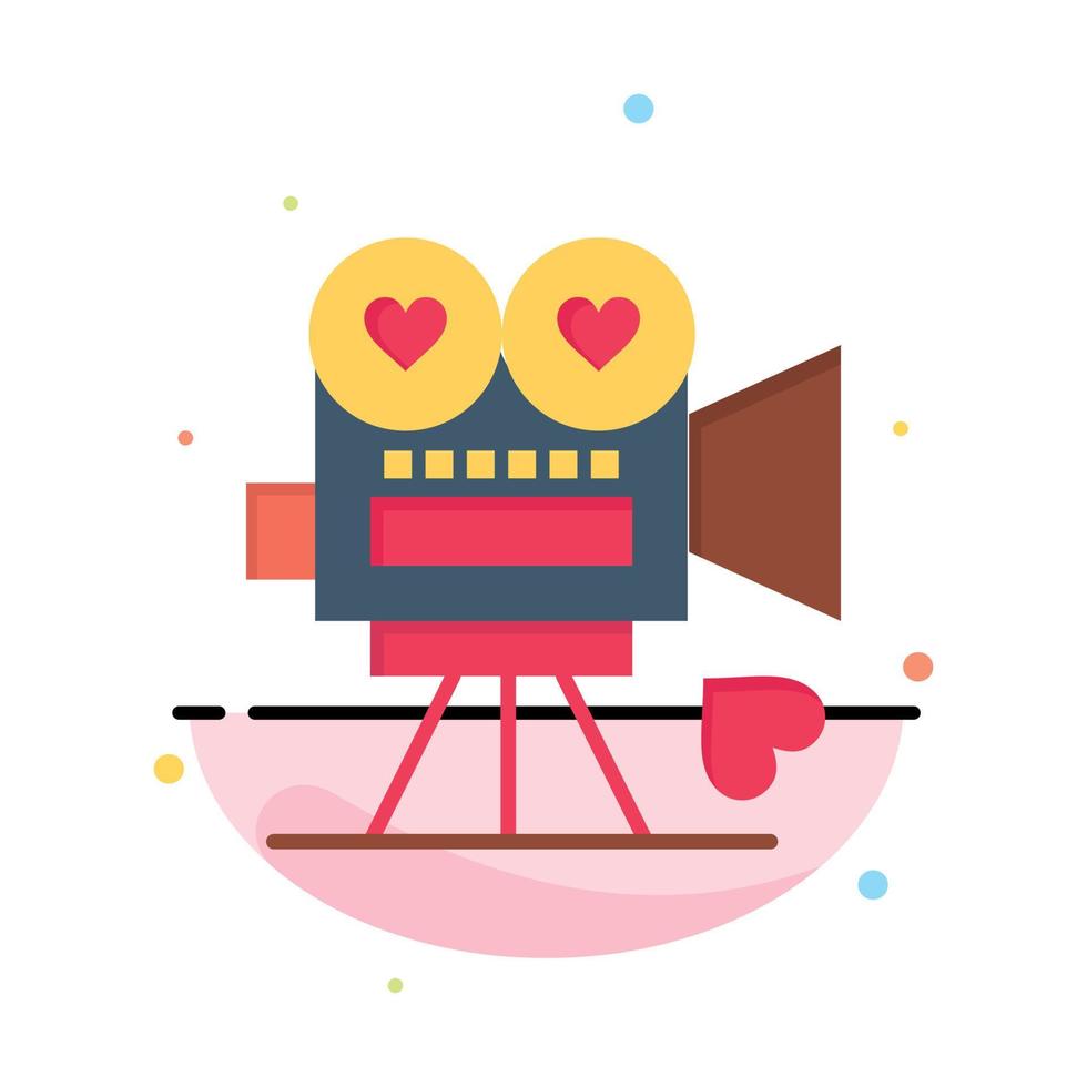 Camera Movie Video Camera Love Valentine Abstract Flat Color Icon Template vector