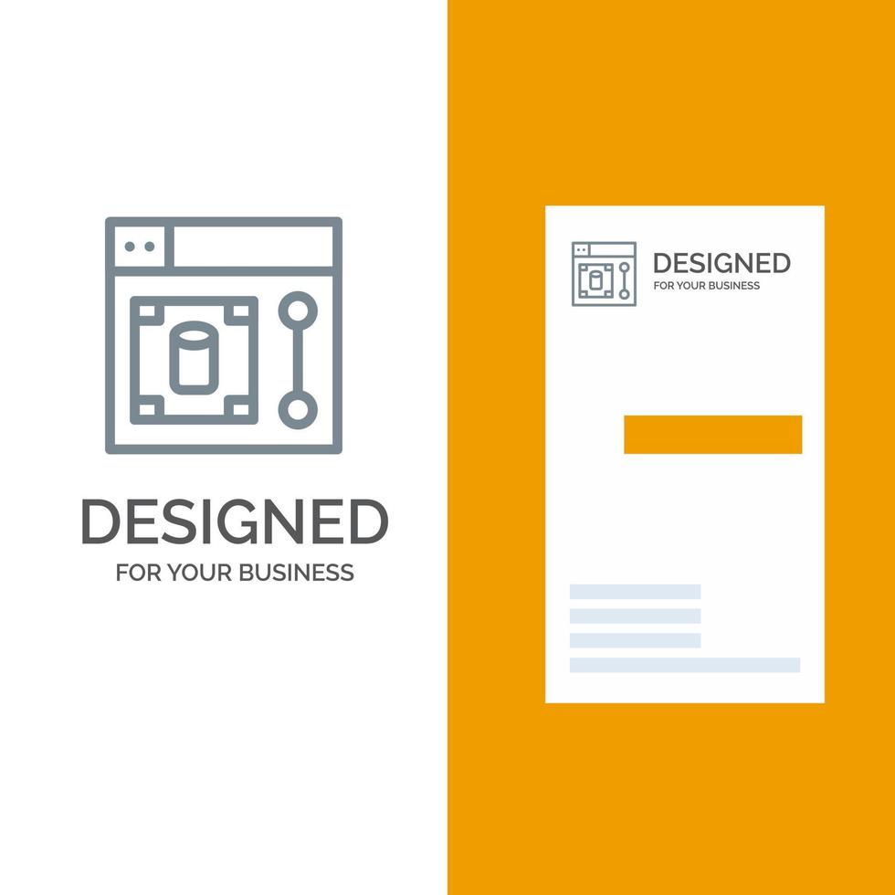 Web Design Designer Tool Grey Logo Design and Business Card Template vector