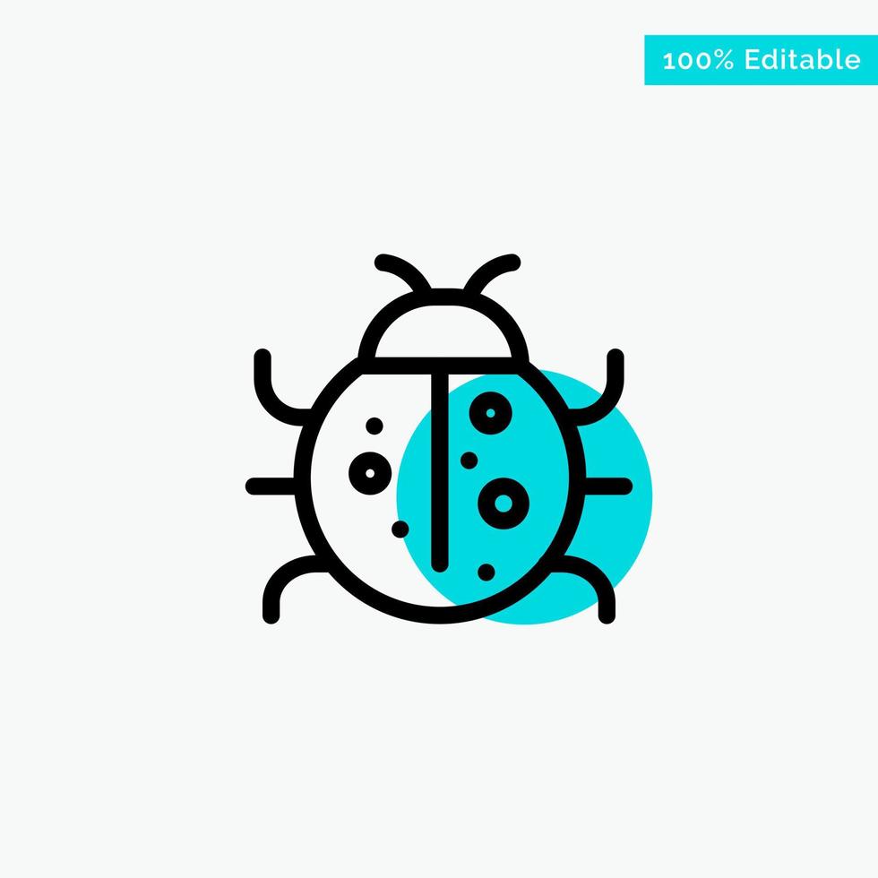 Cute Insect Ladybug Nature Spring turquoise highlight circle point Vector icon