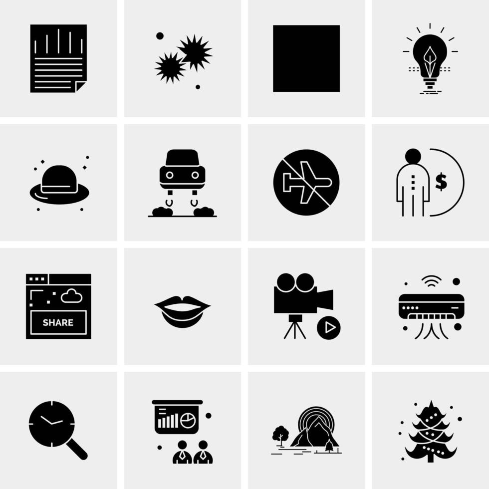 16 iconos universales de negocios vector ilustración de icono creativo para usar en proyectos relacionados con la web y dispositivos móviles