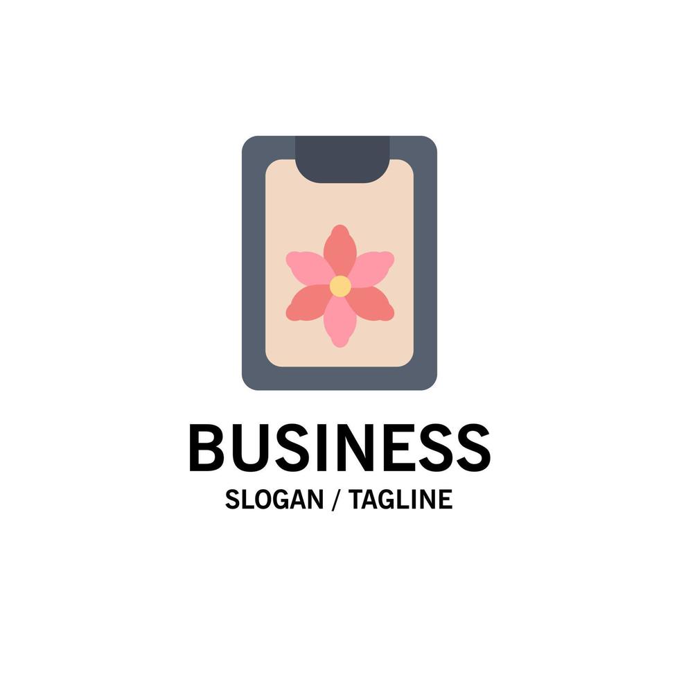 Flower Clipboard Spring Clip Business Logo Template Flat Color vector