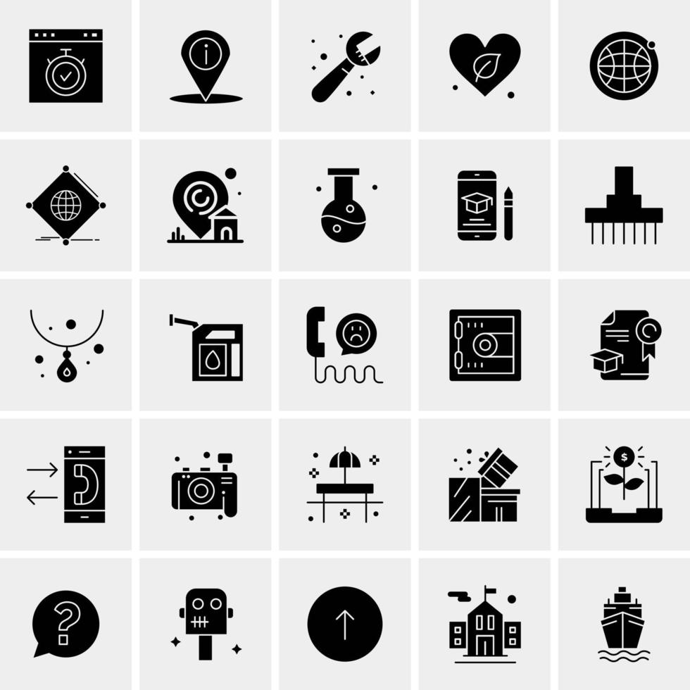 25 iconos de negocios universales vector ilustración de icono creativo para usar en proyectos relacionados con la web y dispositivos móviles