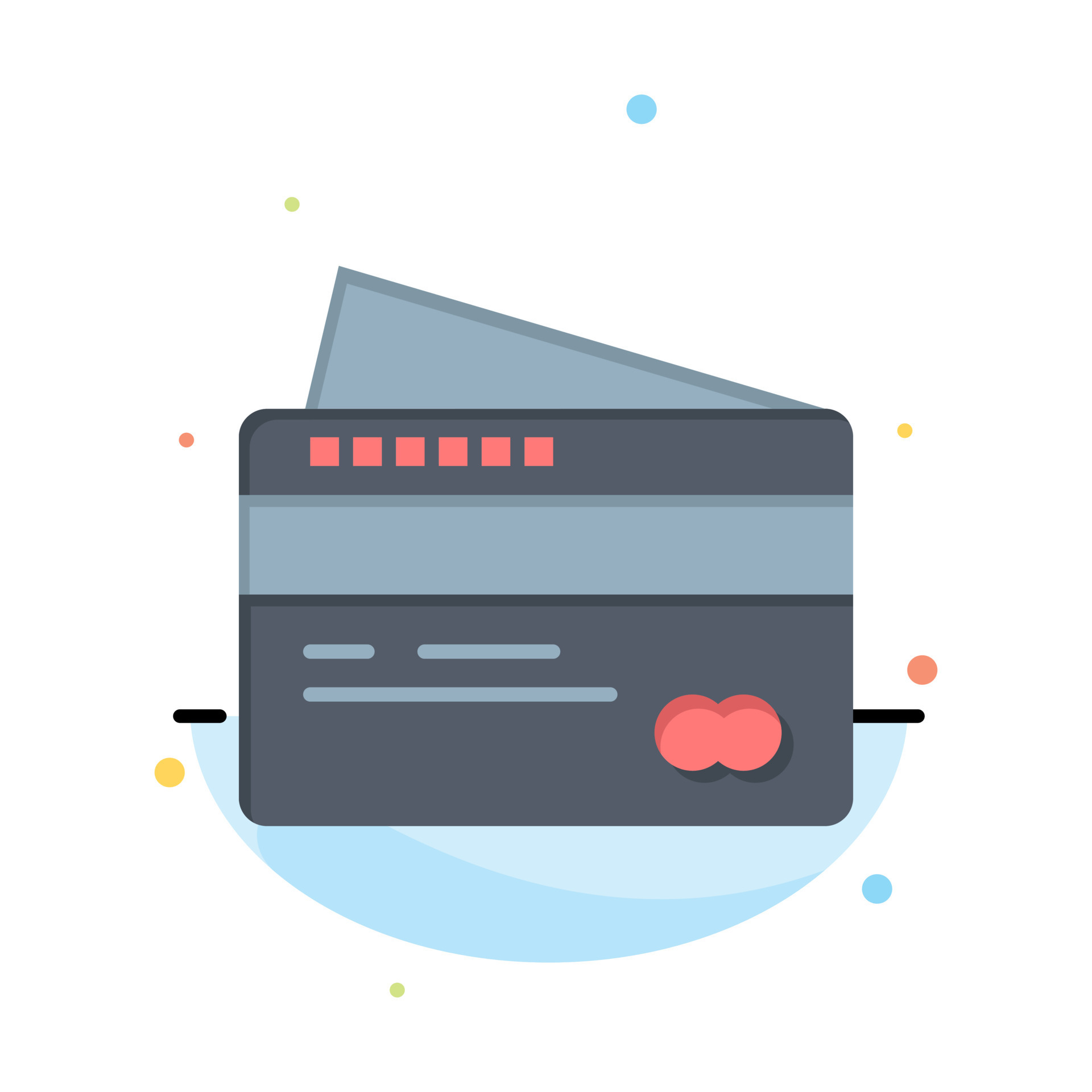 Card Credit Payment Pay Abstract Flat Color Icon Template 18004827