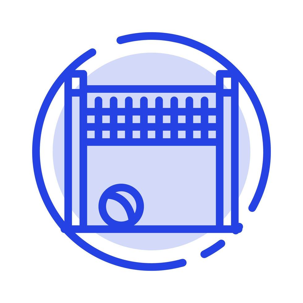Game Goalpost Net Volleyball Blue Dotted Line Line Icon vector