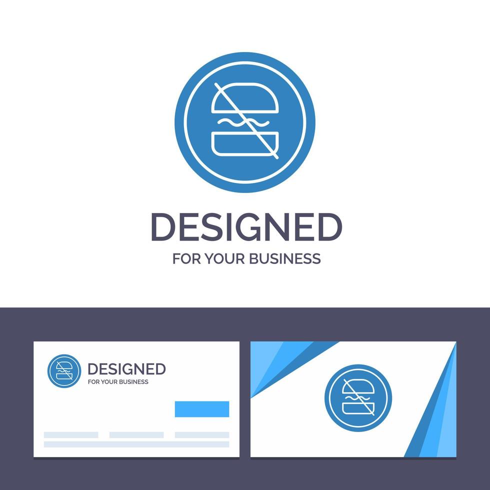 Creative Business Card and Logo template Ban Banned Diet Dieting Fast Vector Illustration