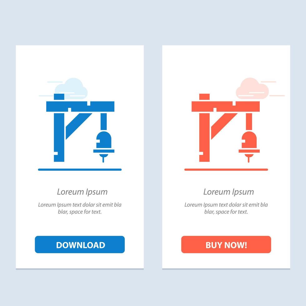 Bell Sign Train Transportation  Blue and Red Download and Buy Now web Widget Card Template vector