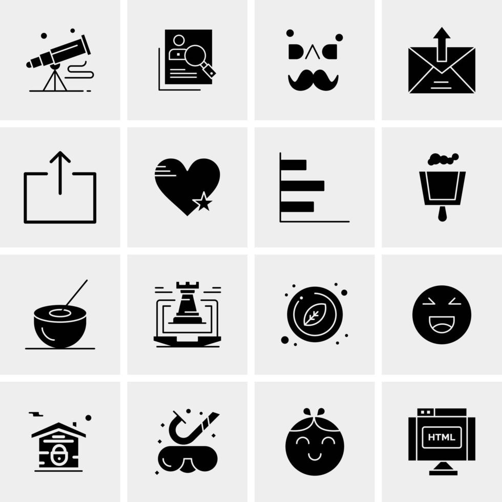 16 iconos universales de negocios vector ilustración de icono creativo para usar en proyectos relacionados con la web y dispositivos móviles