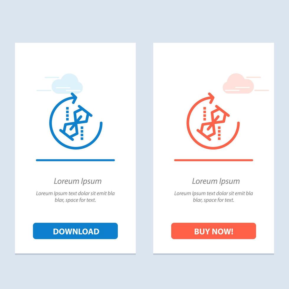Puzzle Repeat Recycle Puzzle Joint  Blue and Red Download and Buy Now web Widget Card Template vector