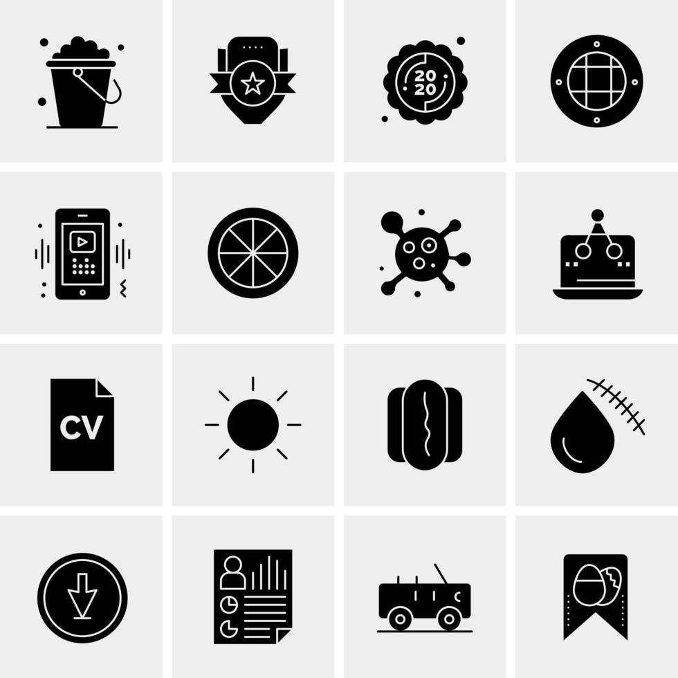 16 iconos universales de negocios vector ilustración de icono creativo para usar en proyectos relacionados con la web y dispositivos móviles