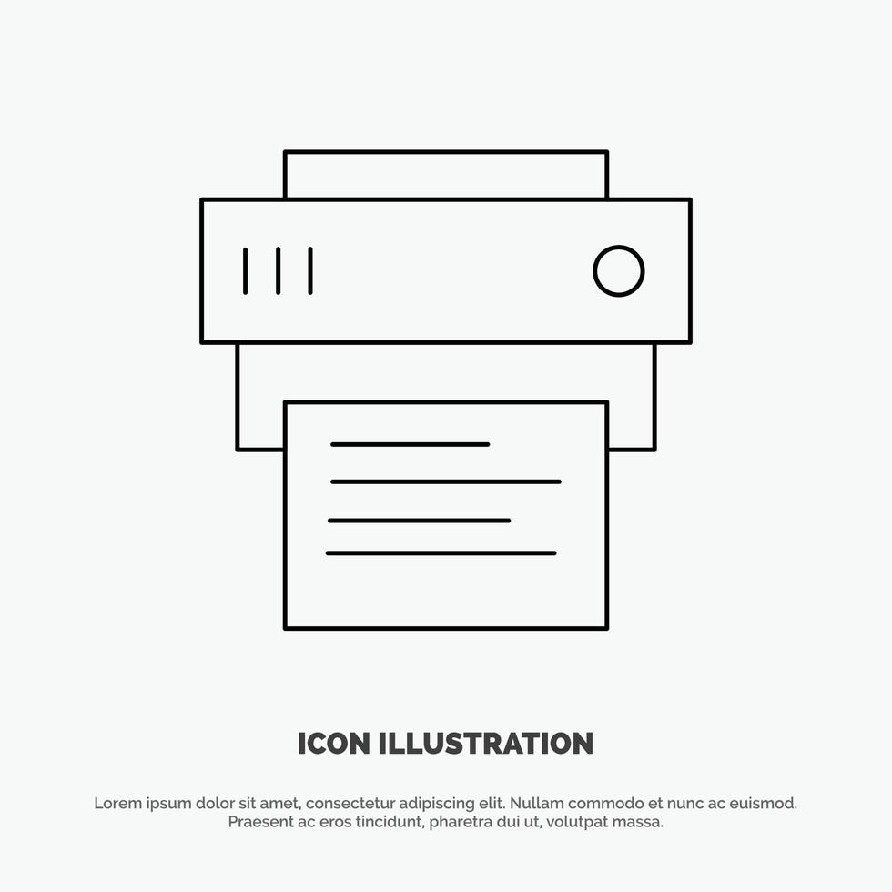 Printer Print Printing Education Vector Line Icon