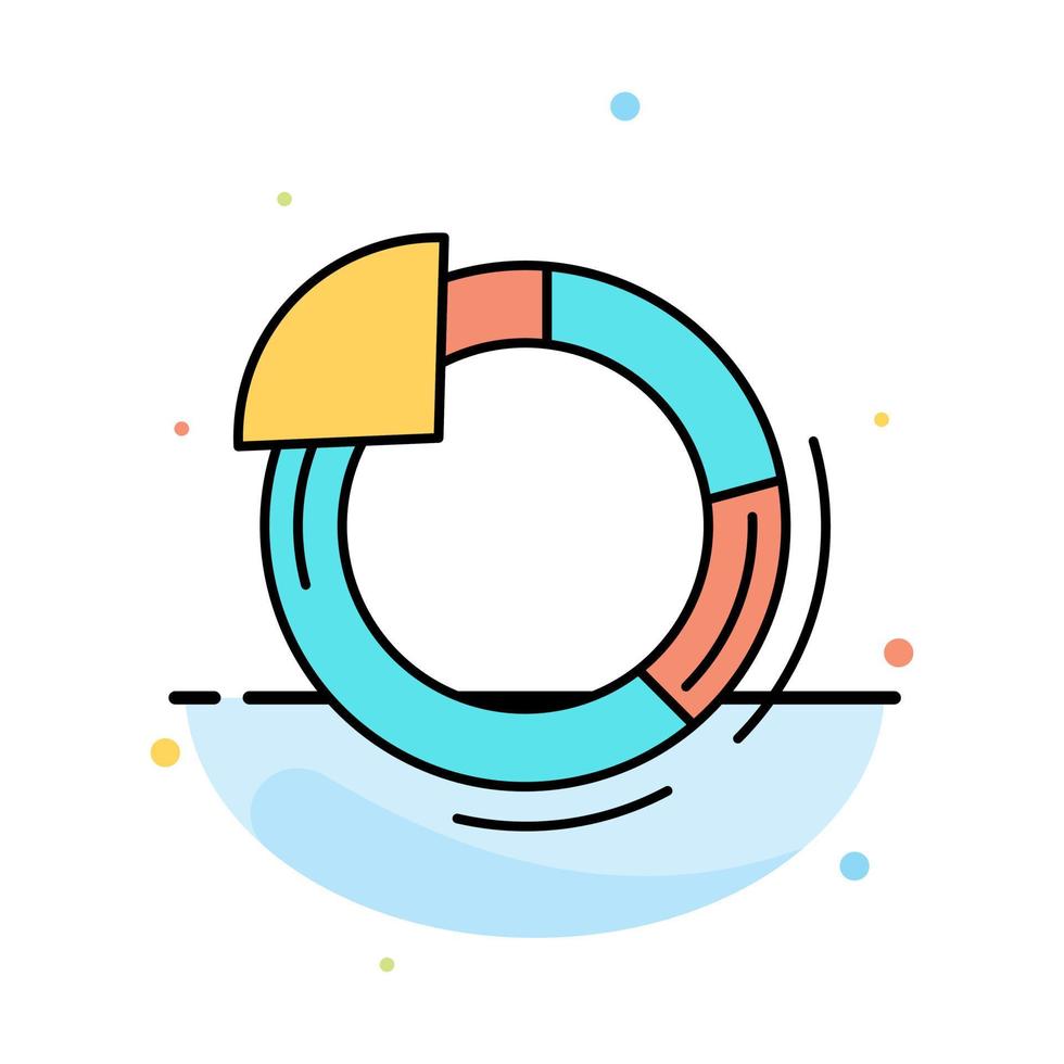 Graph Circle Pie Chart Abstract Flat Color Icon Template vector