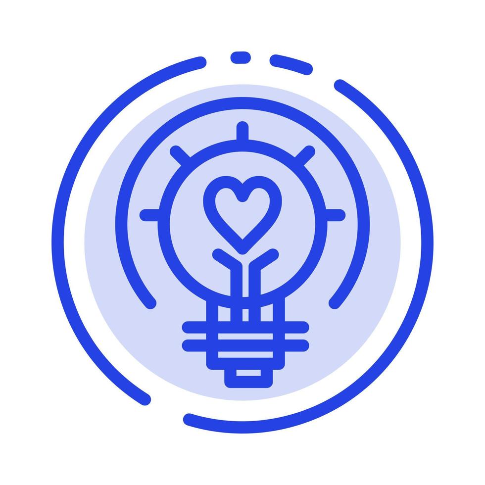 Bulb Valentine Light Light Bulb Tips Blue Dotted Line Line Icon vector