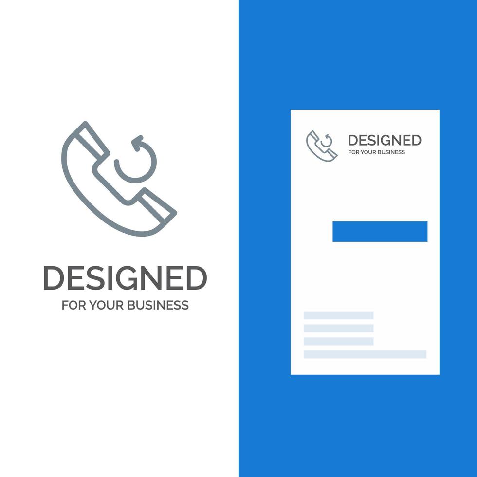 Call Phone Callback Grey Logo Design and Business Card Template vector