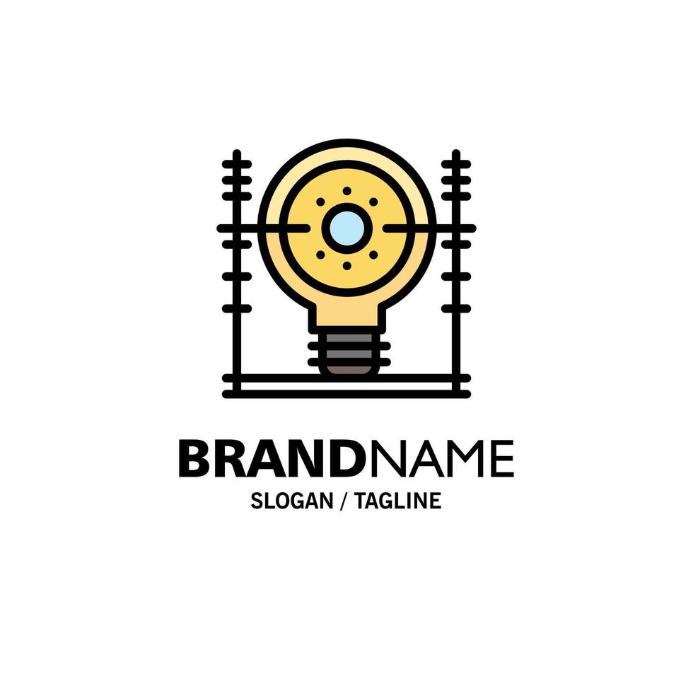 Define Energy Engineering Generation Power Business Logo Template Flat Color vector