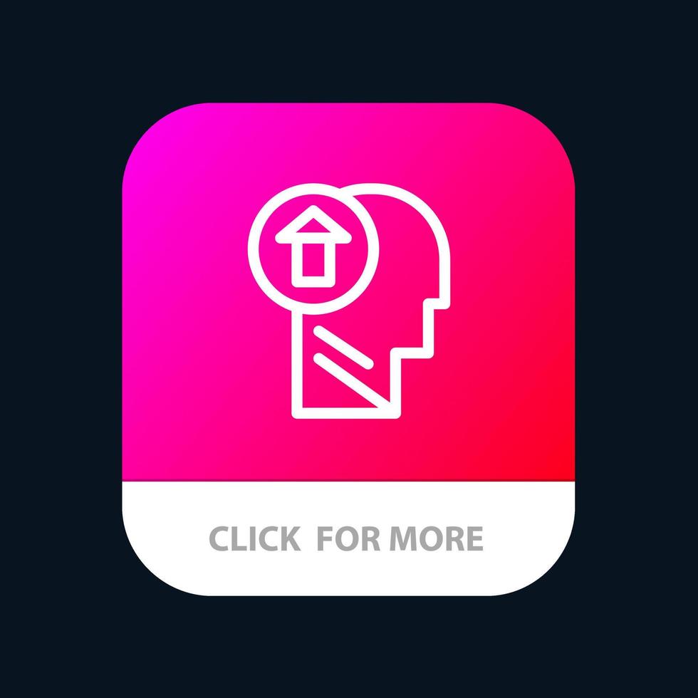 Arrow Head Human Knowledge Mind Up Mobile App Button Android and IOS Line Version vector