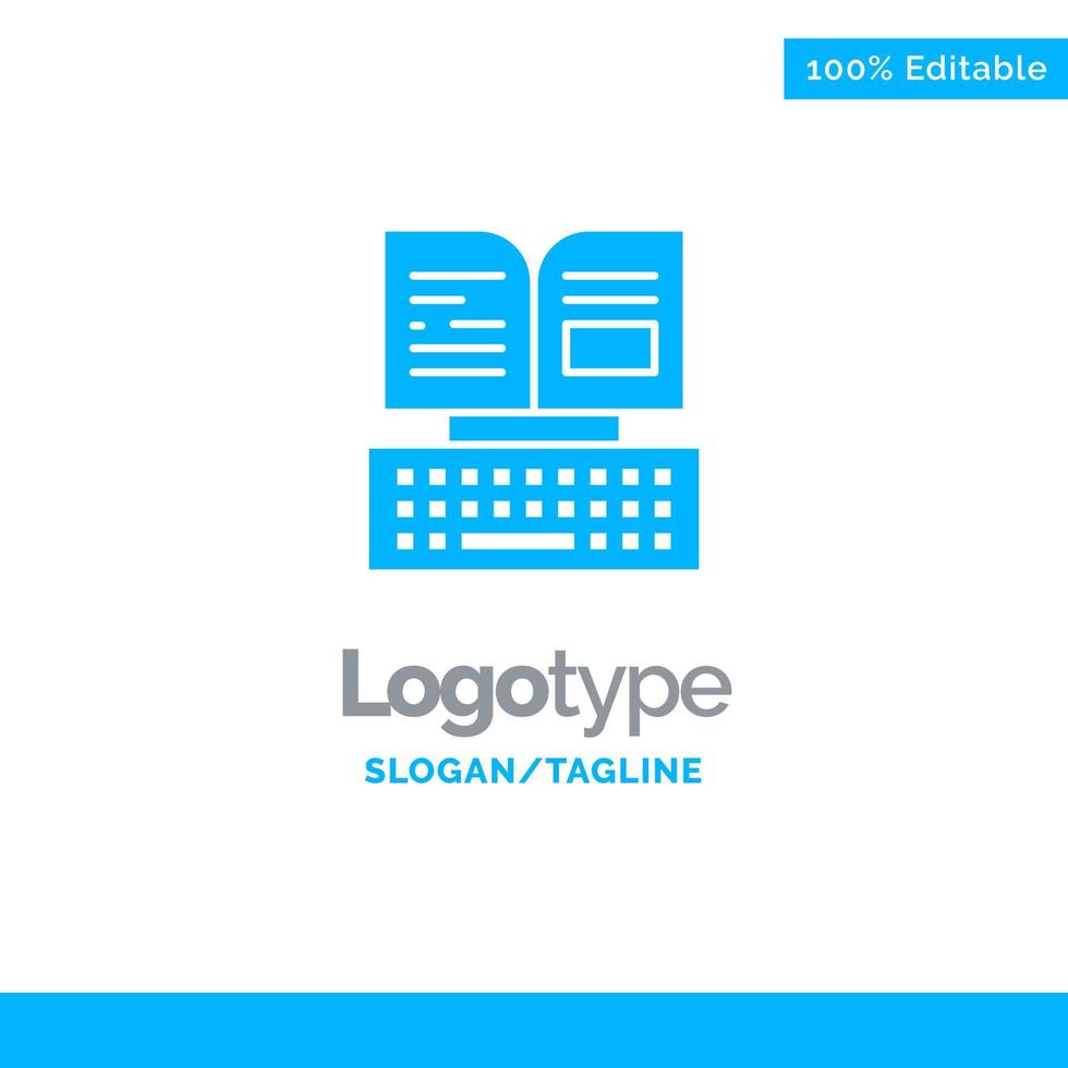 Key Keyboard Book Facebook Blue Business Logo Template vector