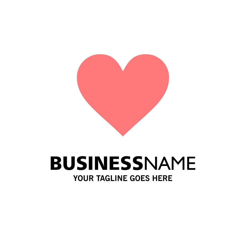 Heart Love Like Twitter Business Logo Template Flat Color vector