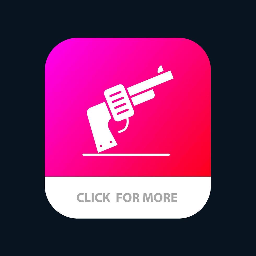 Gun Hand Weapon American Mobile App Button Android and IOS Glyph Version vector