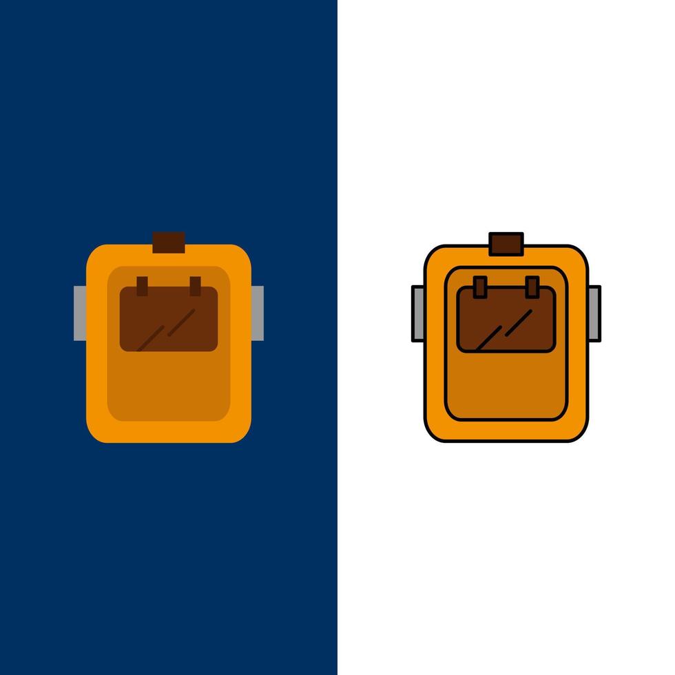 Mask Welding Protection Welder Headgear  Icons Flat and Line Filled Icon Set Vector Blue Background