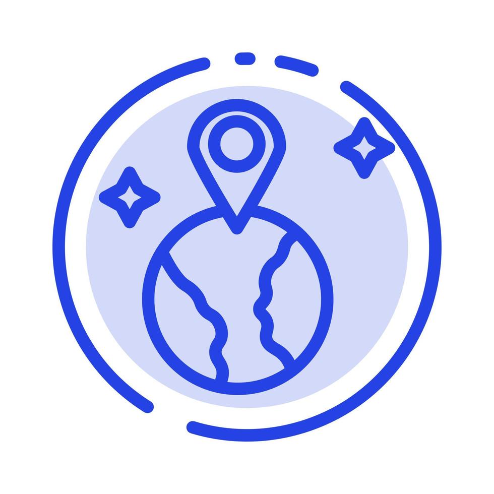 World Map Location Blue Dotted Line Line Icon vector