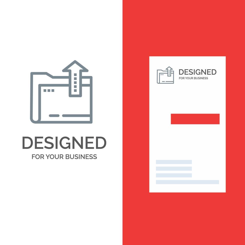Folder Document File Storage Grey Logo Design and Business Card Template vector