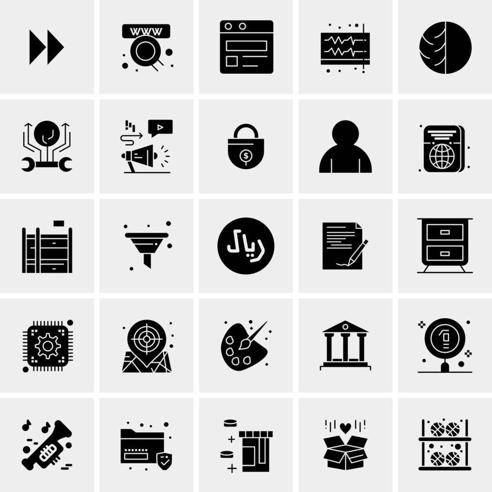 25 iconos de negocios universales vector ilustración de icono creativo para usar en proyectos relacionados con la web y dispositivos móviles