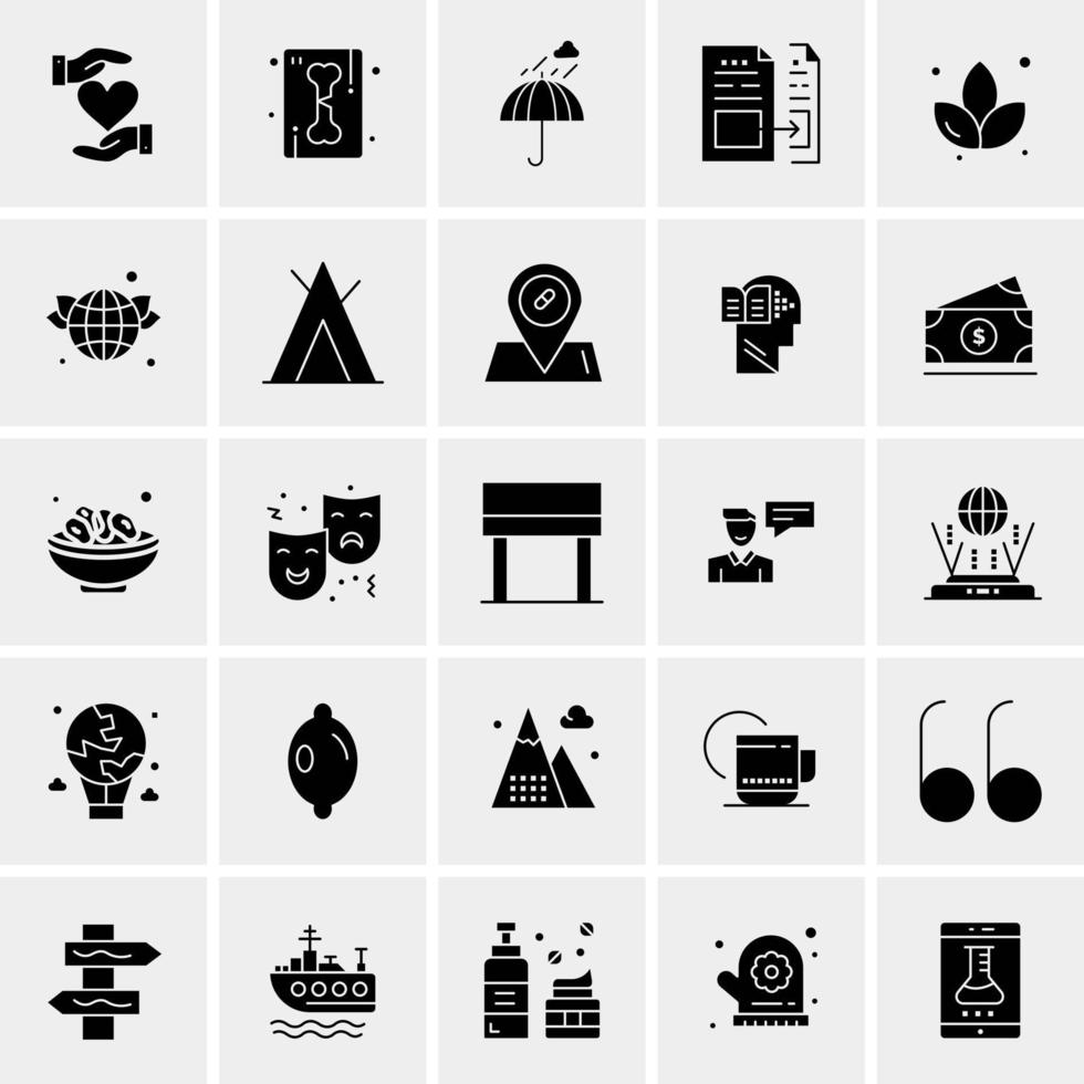 25 iconos de negocios universales vector ilustración de icono creativo para usar en proyectos relacionados con la web y dispositivos móviles