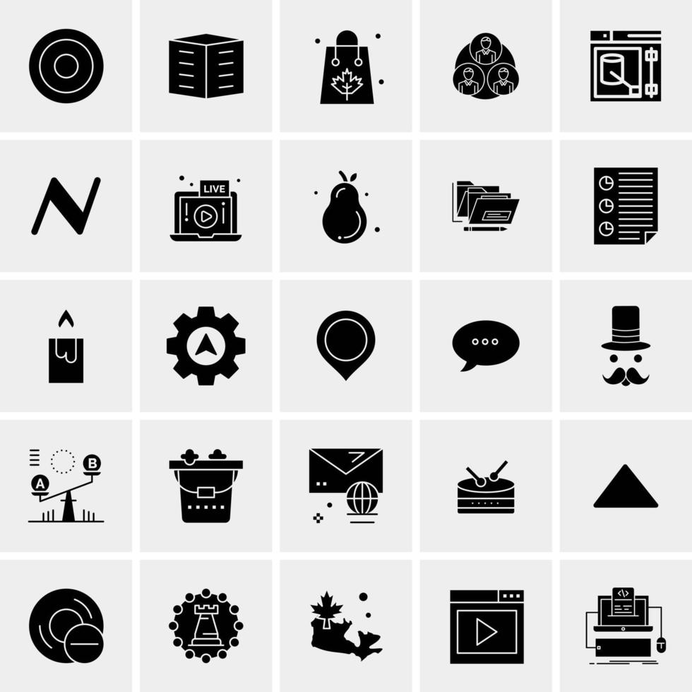 25 iconos de negocios universales vector ilustración de icono creativo para usar en proyectos relacionados con la web y dispositivos móviles