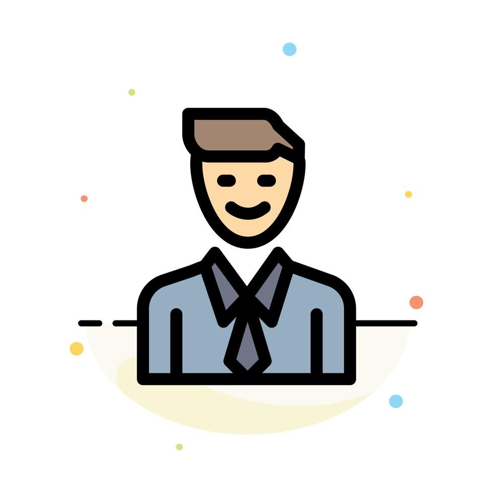 Business Executive Job Man Selection Abstract Flat Color Icon Template vector