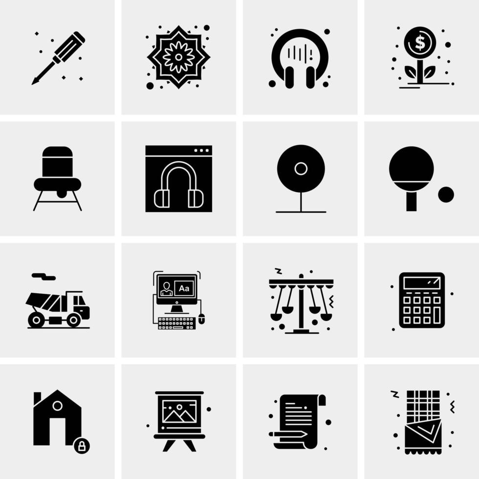 16 iconos universales de negocios vector ilustración de icono creativo para usar en proyectos relacionados con la web y dispositivos móviles