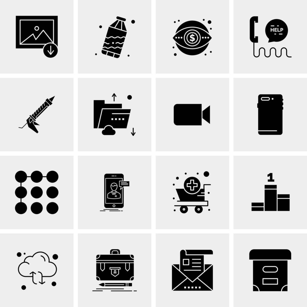 16 iconos universales de negocios vector ilustración de icono creativo para usar en proyectos relacionados con la web y dispositivos móviles