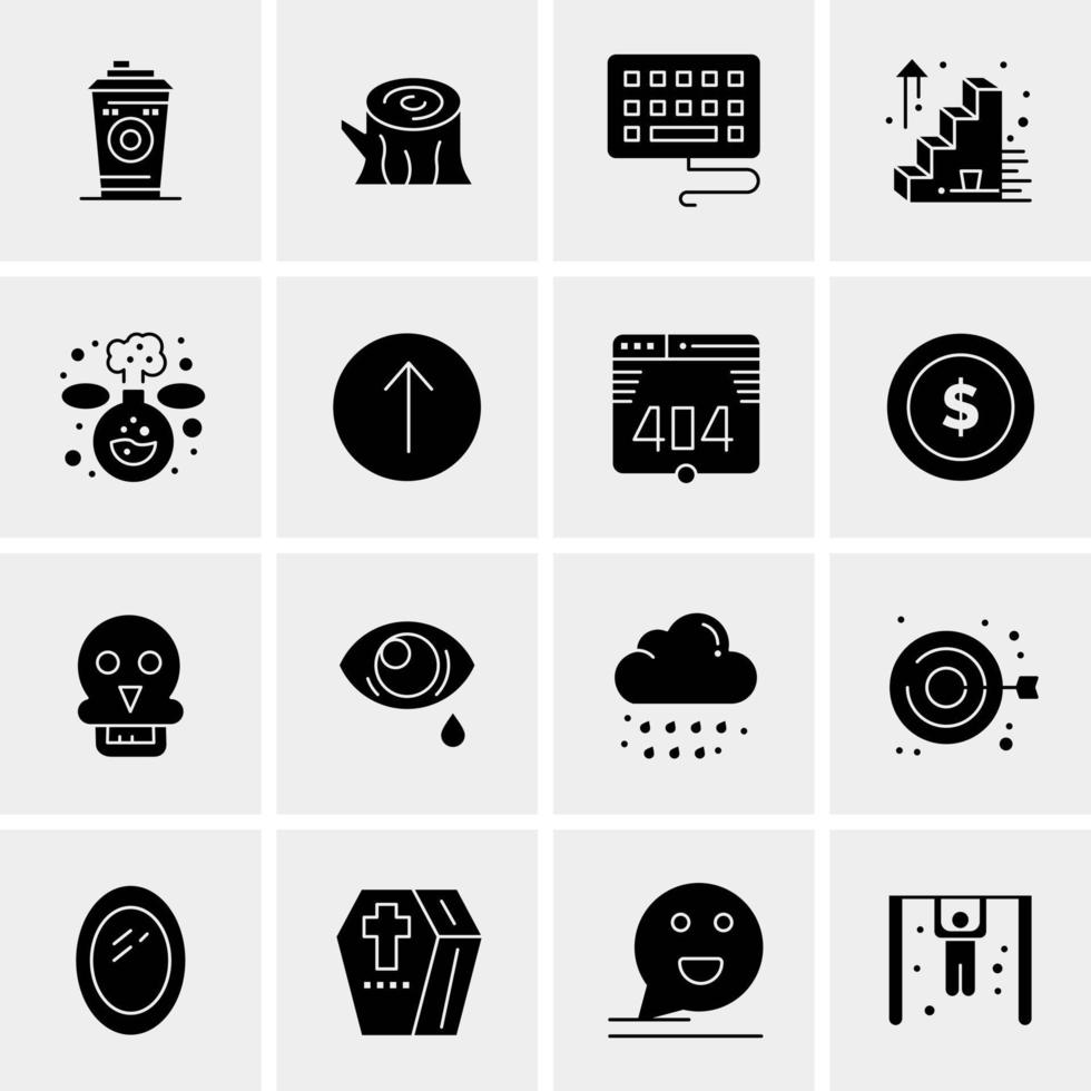 16 iconos universales de negocios vector ilustración de icono creativo para usar en proyectos relacionados con la web y dispositivos móviles