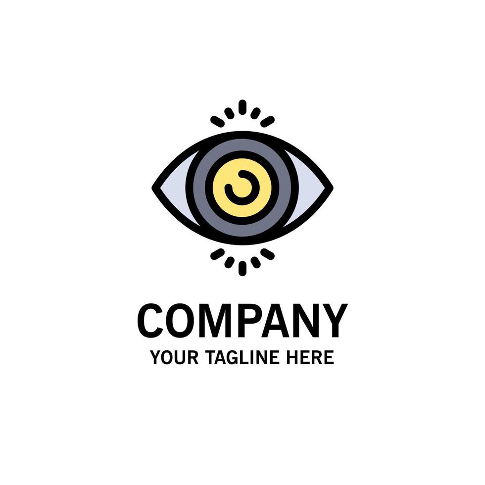 Eye Test Search Science Business Logo Template Flat Color vector