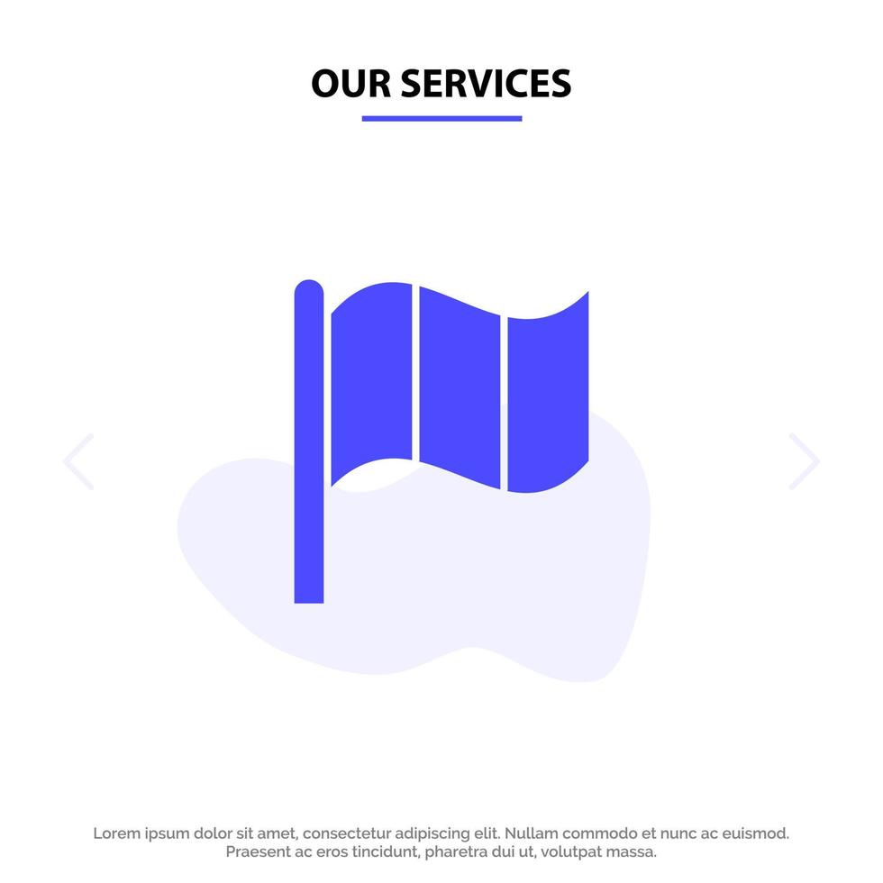 Our Services Flag Ireland Irish Solid Glyph Icon Web card Template vector