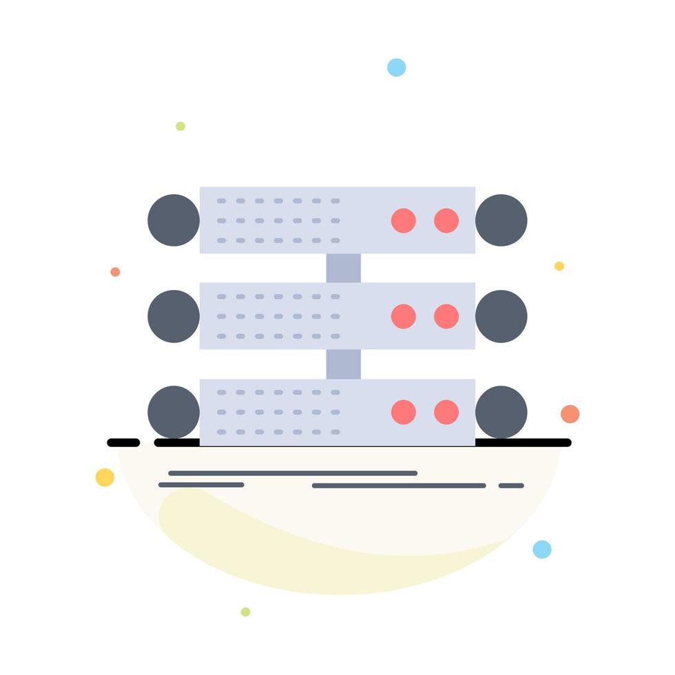 server structure rack database data Flat Color Icon Vector