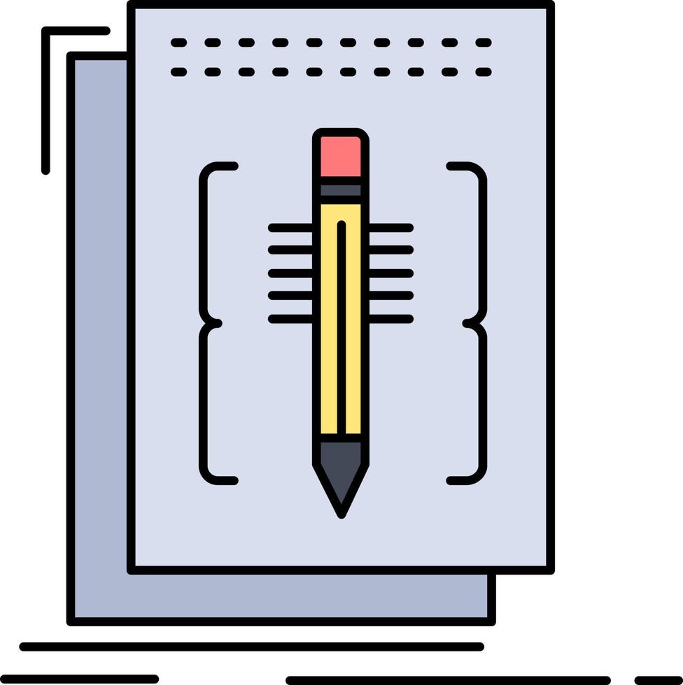 Code edit editor language program Flat Color Icon Vector