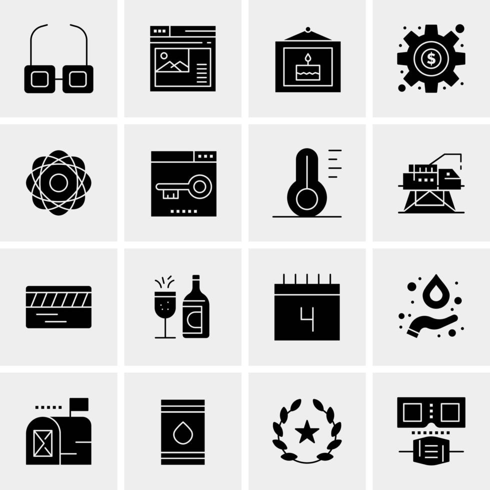 16 iconos universales de negocios vector ilustración de icono creativo para usar en proyectos relacionados con la web y dispositivos móviles