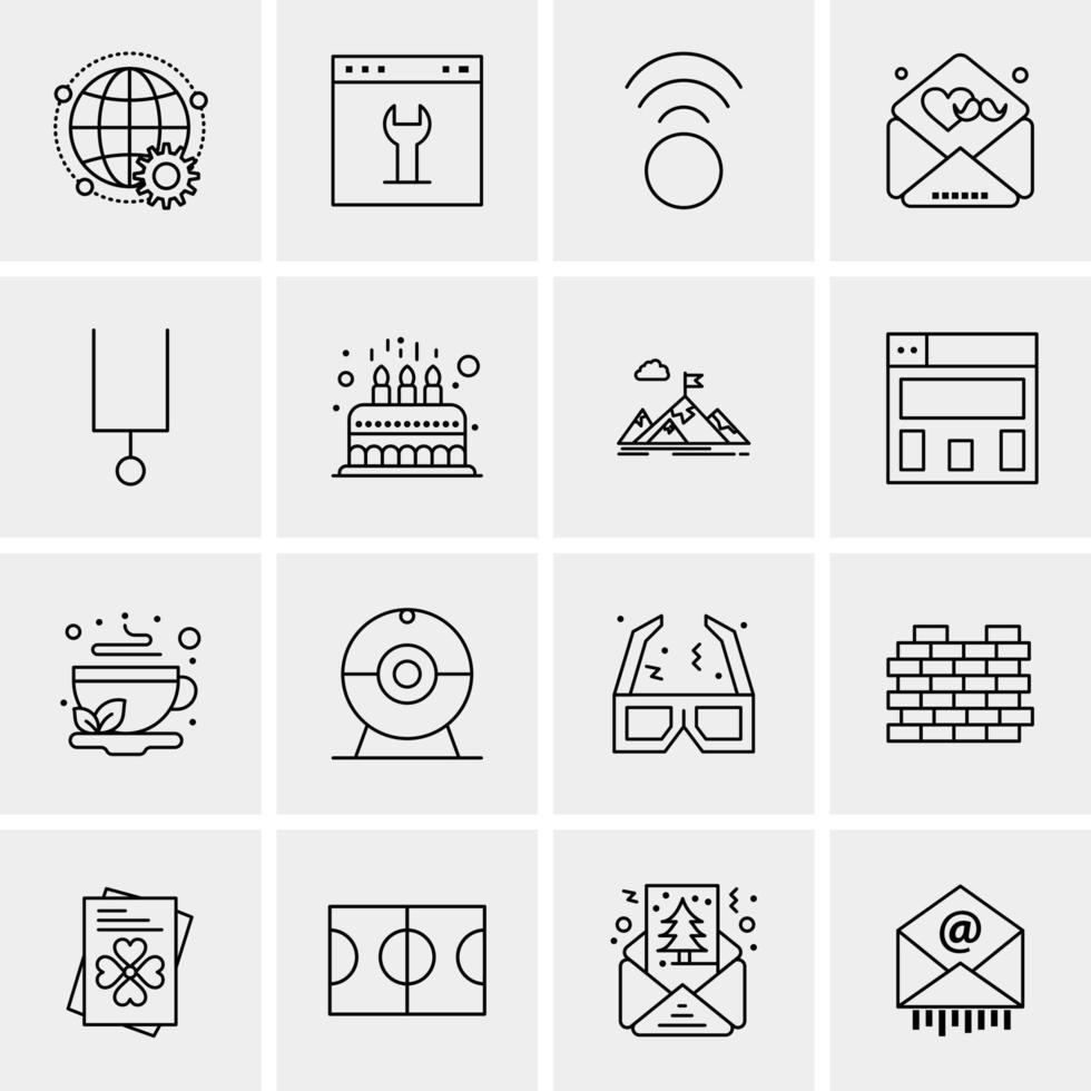 16 iconos universales de negocios vector ilustración de icono creativo para usar en proyectos relacionados con la web y dispositivos móviles