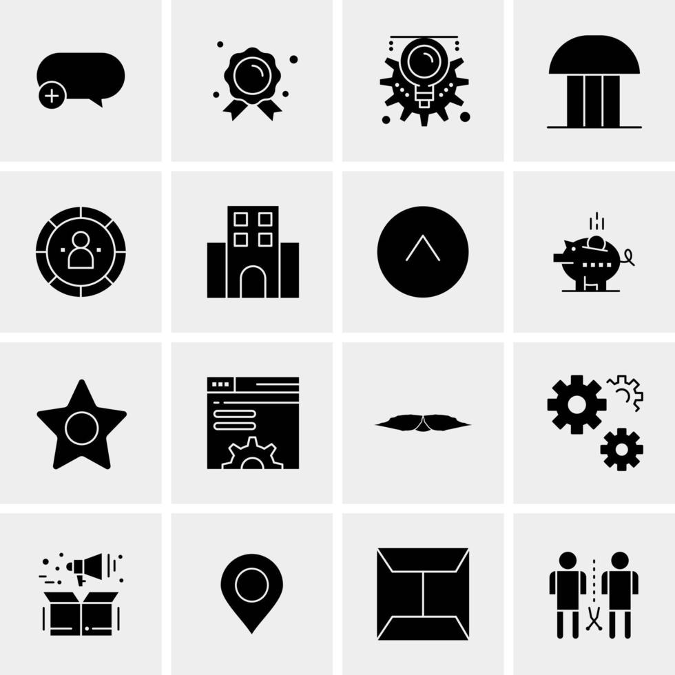 16 iconos universales de negocios vector ilustración de icono creativo para usar en proyectos relacionados con la web y dispositivos móviles