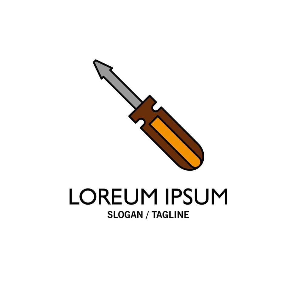 Screw Driver Tool Repair Tools Business Logo Template Flat Color vector
